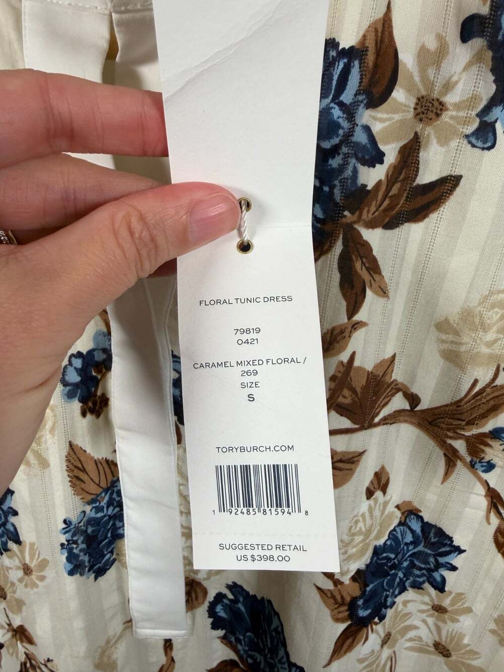 Tory Burch Floral Tunic Dress Size Small Resort Wear Quiet Luxury Coastal - Picture 4 of 14